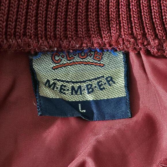 2/$20 Vintage Red Club Member Jacket Size L | Retro Varsity Style Outerwear - Picture 3 of 5